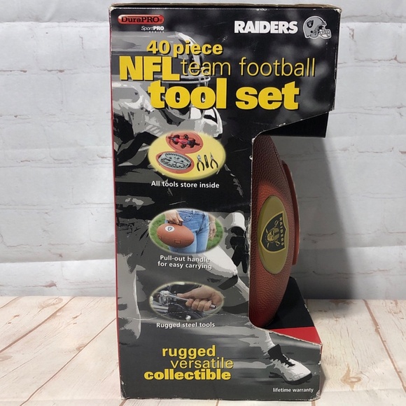 Raiders Nfl Team Football Tool Set 40 Piece Vintage Rare - Picture 2 of 15
